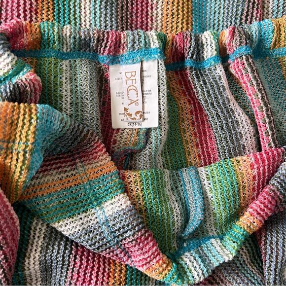 BECA Multicolor Striped Knit Wide-Leg Pants Size 14/16 - Picture 9 of 9